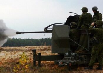 Войници от въоръжените сили на Украйна бяха обучени в Литва за работа със зенитни оръдия L-70