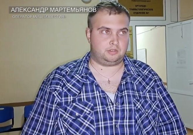 Руският журналист Александър Мартемянов, загинал в резултат на удар на БЛА (Снимка от открити източници)