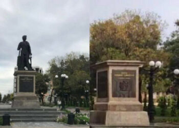 Rusové rozebrali bronzový pomník Potěmkinovi v Chersonu