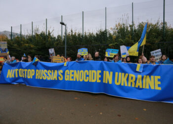 V Bruselu byl zorganizován živý řetězec jednoty NATO-Ukrajina