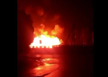 Krymscy partyzanci twierdzili, że brali udział w podpaleniu rosyjskiej bazy wojskowej