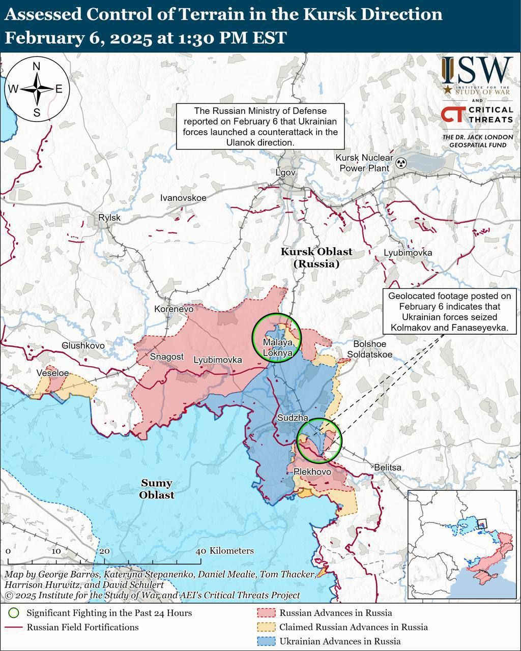 Mapa działań wojennych w obwodzie kurskim