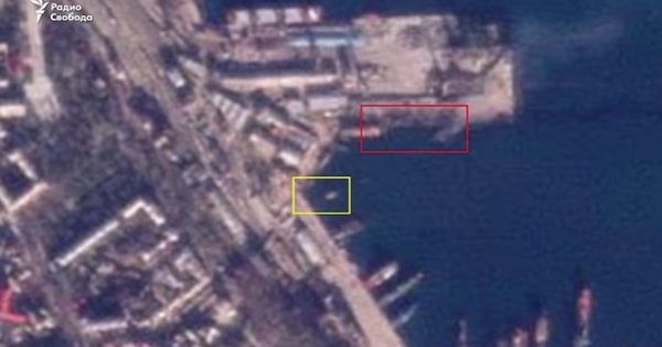 ЗМІ оприлюднили супутникові знімки атакованого ЗСУ судна у Феодосії