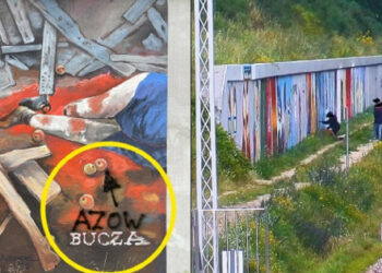 Štirje vandali uničili pro-ukrajinske murale v Gdansku