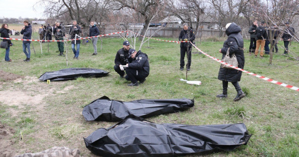 V Borodyanki so našli dve množični grobovi s trupli civilistov.
