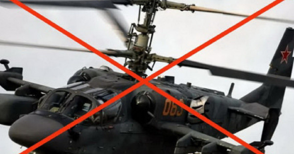V regiji Kartuv so ukrajinske oborožene sile sestrelile ruski bojni helikopter Ka-52