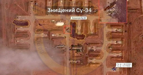 ГУР підтвердило знищення літака Су-34 та боєкомплекту на російському аеродромі «Морозовск»