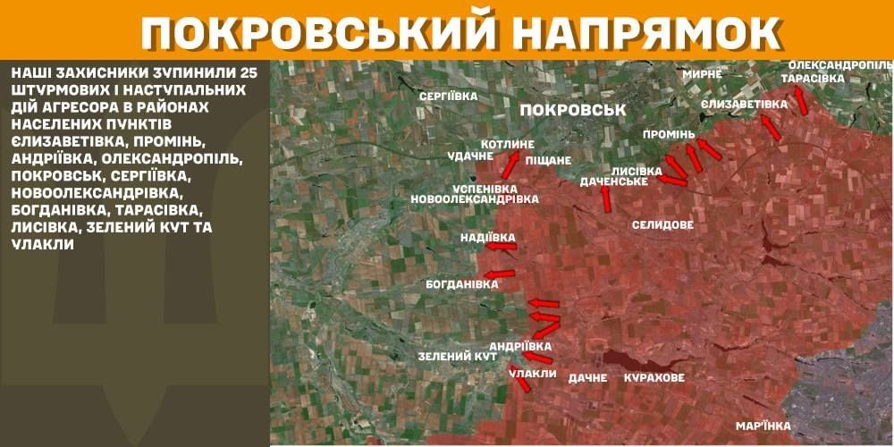 Zemljevid sovražnosti generalštaba oboroženih sil Ukrajine v smeri Pokrovsk od 8. marca 2025