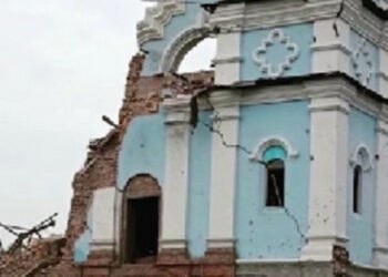 Rusi zničili ďalší kostol UOC MP Sviatohirskaya Lavra v Doneckej oblasti