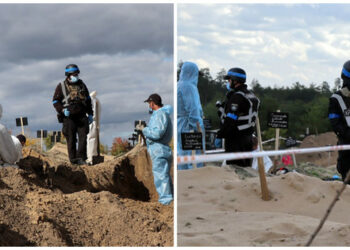 Telá 34 ukrajinských vojakov boli odobraté z masového hrobu v Lymane