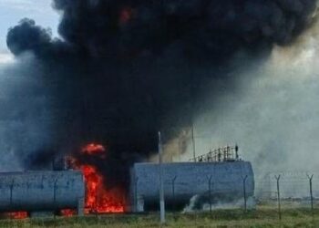 У Бєлгородській області внаслідок дронової атаки загорівся склад з паливом